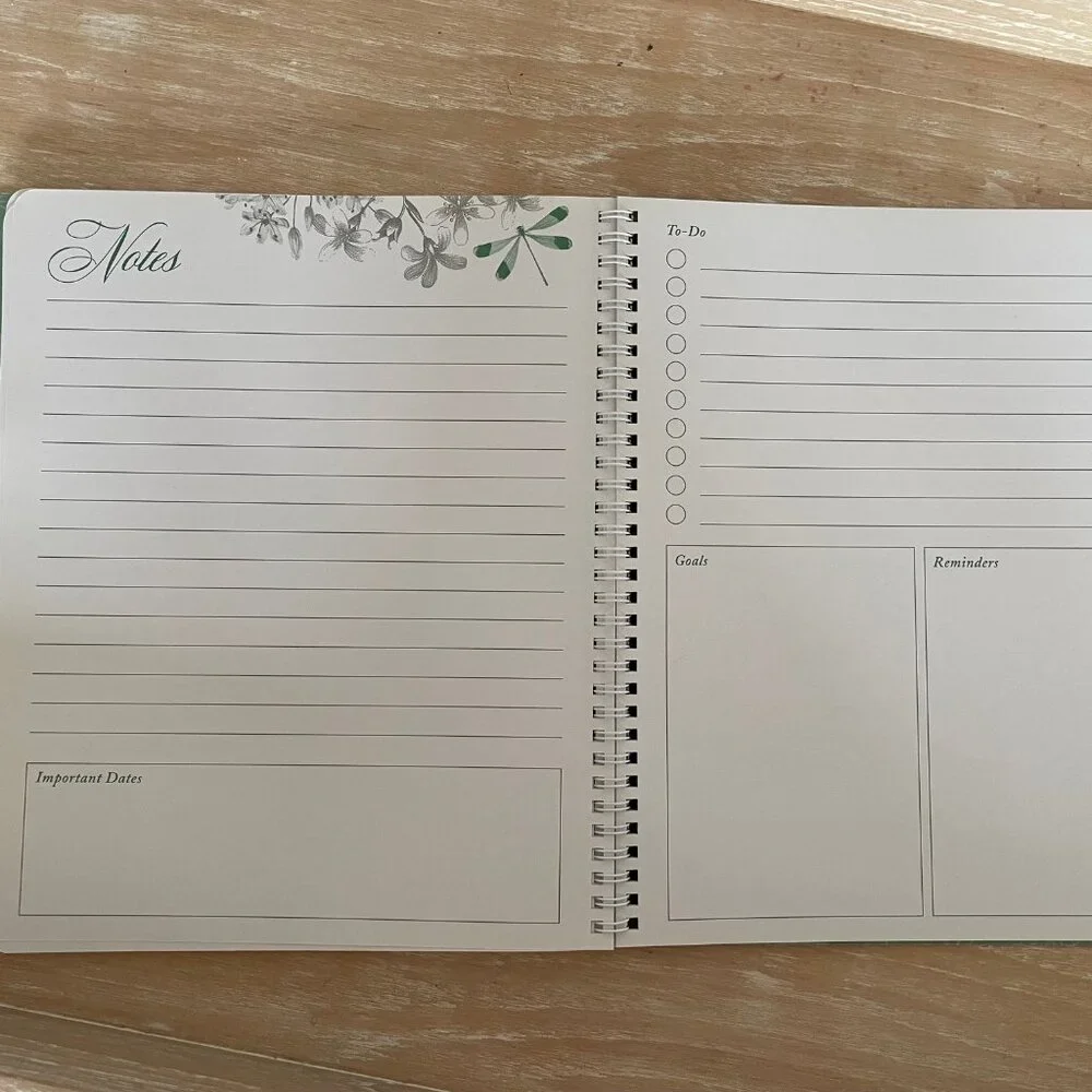 Punch Studio Nature's Grace Butterflies, Undated Monthly Guided Spiral Planner